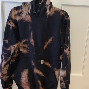 Bleach dyed carhartt black hoodie 🪐